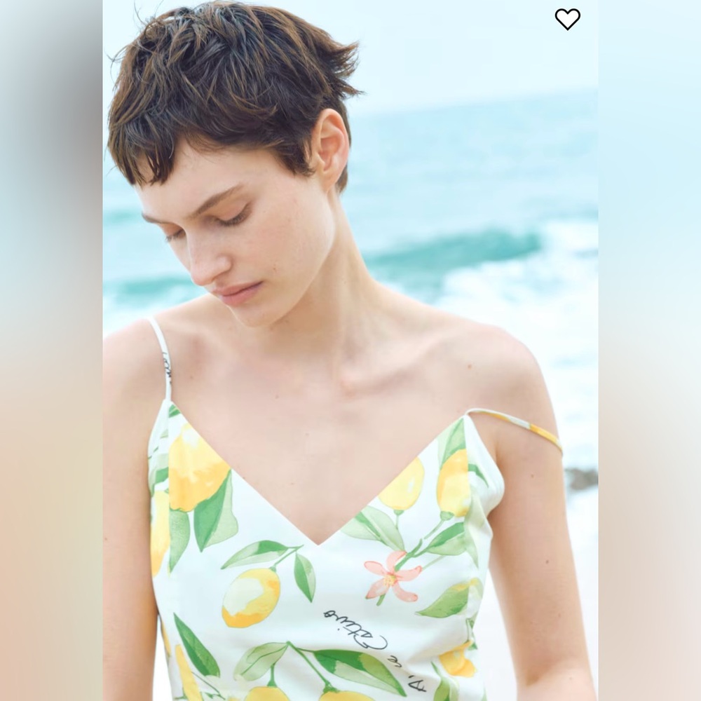 H&M Slip Dress Lemon Print Summer 2025 Collection Size XS Extra Small - Picture 6 of 10